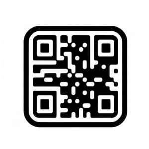 Black and White Square Shaped QR Code Illustration