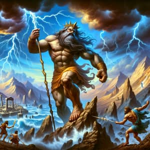 Epic Titans of Greek Mythology: A Stormy Scene