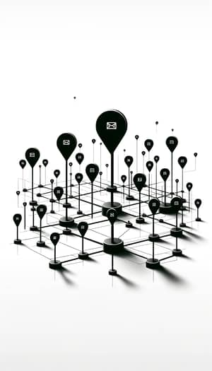 Minimalist Black and White Illustration of Post Network