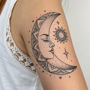 Moon Phase Back Tattoo – Elegant Designs