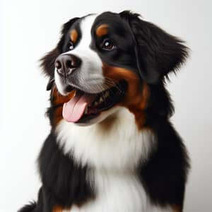 Joyful Bernese Mountain Dog with Healthy Fur Coat