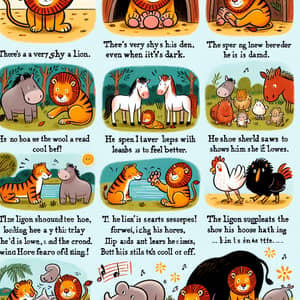 Shy Lion Overcomes Shyness: Heartwarming Cartoon Story