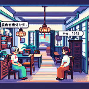 Charming Pixel Art Home: A Conversation in Style