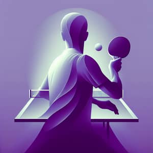 Dynamic Violet Table Tennis Player | Minimalist Sport Imagery
