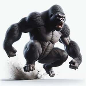 Furious Gorilla Thumping Ground - Realistic Photo