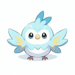 Cute Light Blue Bird Like a Pokemon