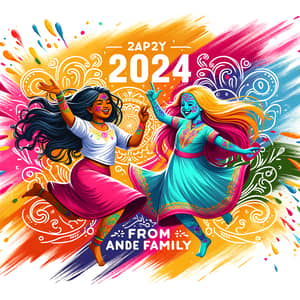 2024 New Year Celebration Image - Vibrant Holi Colors | Ande Family