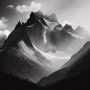 Vintage Monochromatic Mountain Image