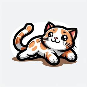 Playful Cartoon Cat Illustration - Adorable & Unique