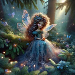 Whimsical Fairy in Enchanted Forest Scene