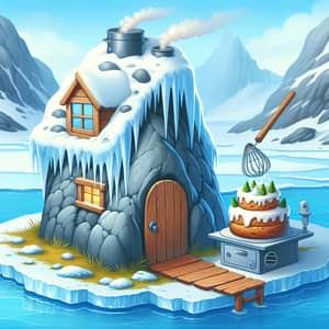 Ice House Baking Cake with Rock | Website Name