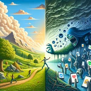 4k Landscape Illustration: Visualizing Cyber Bullying Concept