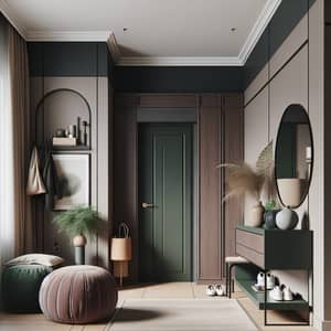 Contemporary Entrance Hall Design with Wardrobe, Mirror, and Console Table