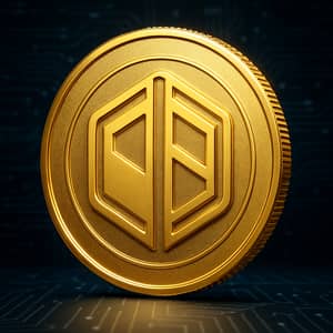 Realistic Gold Cryptocurrency Coin Design