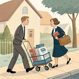 Pixar-Style Illustration of Jehovah's Witnesses