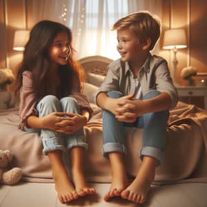 Innocent Friendship: Cozy Moments of Two Kids