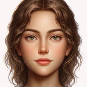 Serene Human Face with Almond-Shaped Eyes and Distinctive Cheekbones