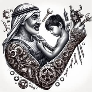 Father & Son Mechanics Tattoo Design