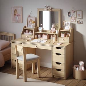 Teenage Girl Writing & Dressing Table with Retractable Mirror