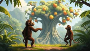 Monkeys Discover a Magical Tree in Jungle