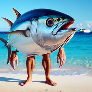 Tuna Fish with Human Arms and Legs | Unique Illustration