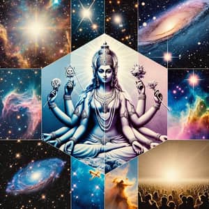 Prismatic Universe with Celestial Constellations & Creator Deity