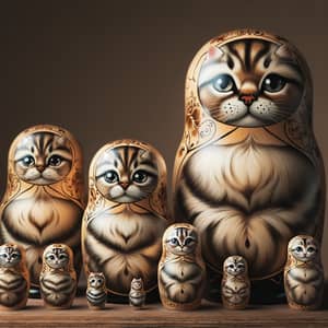 Cat Matryoshka Nesting Dolls - Unique Feline Design