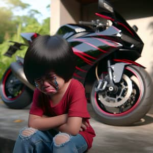 Boy Cries in Front of Super Bike: A Heartfelt Moment