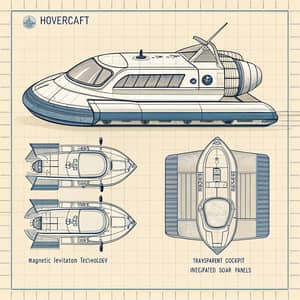 Futuristic Hovercraft Design Blueprint