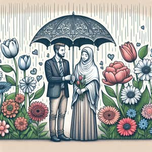 Rain of Flowers: A Doodle Illustration