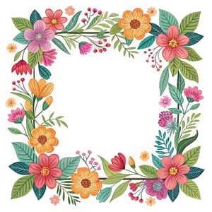 Elegant Square Flower Frame Design