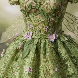 Fairy Costume with Skin Color Lace and Colorful Accents