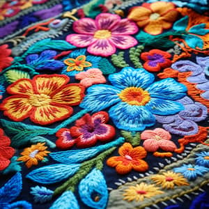 Handmade Patchwork Carpet - Floral Ornaments