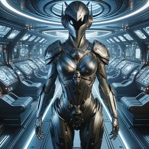 Female Warrior in Futuristic Armor | Iconic Transport Ship Scene