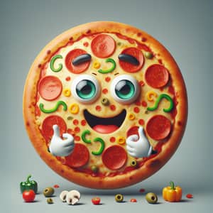 Playful Cartoon Pizza | Tempting Pizza Characters for Takeout