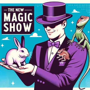 Magician in Purple Suit with Rabbit - The New Magic Show