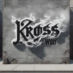 Kross Way Graffiti Smoke on Gray Brick Wall