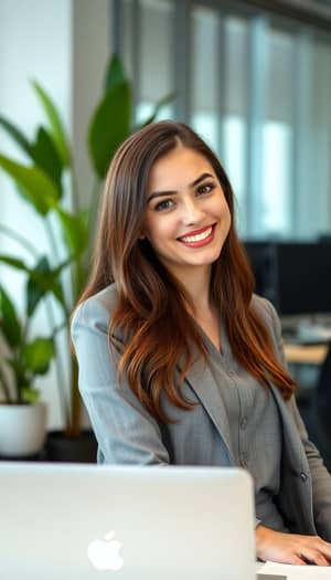 Smiling Professional Woman in Casual Business Attire