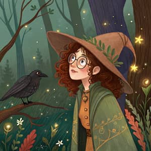 Enchanting Teenage Witch in a Fantasy Forest