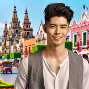 Stylish Mingyu in Mexico | Friendly Asian Model in Landmark Setting