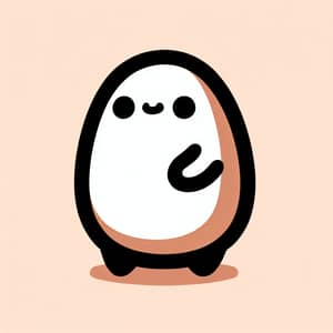 Cute Bean-Shaped Cartoon Character Illustration