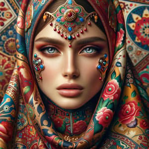 Traditional Iranian Dress: Vibrant Colors & Persian Art | Studio Portrait