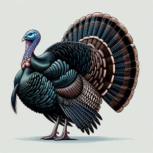 Majestic North American Turkey - Stunning Plumage & Fan Tail