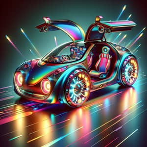 Unique Imaginary Car with Vibrant Colors & Futuristic Design