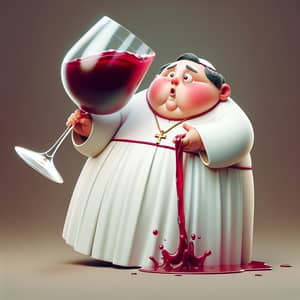 Humorous Image of a Drunken Pope