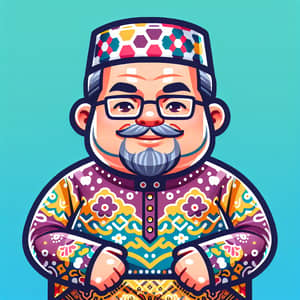 Traditional Malaysian Attire for Men | Fun Cartoon Style