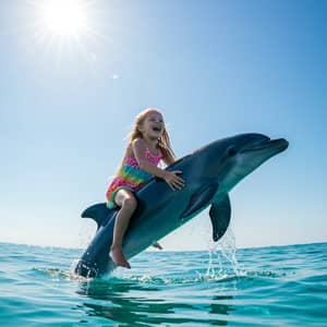 Girl Riding on a Dolphin: A Splash of Adventure