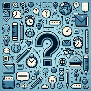 Educational Themed Blue Quizzing Symbols Background