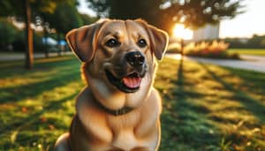 Healthy Medium-Sized Dog in Park - Labrador & Retriever Mix