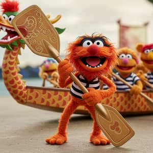 Muppet Animal with Dragonboat Paddle